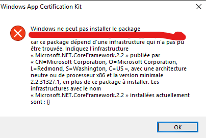 WindowsAppCertif failed