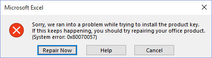 Activate Office ... error 0x80070057 - Microsoft Q&A