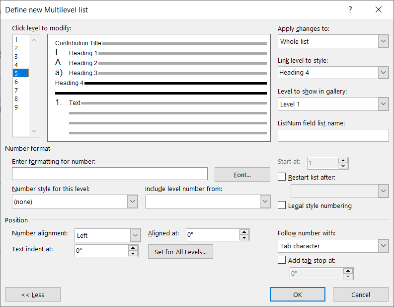 Word 2016 - Combining heading numbering and body text paragraph ...