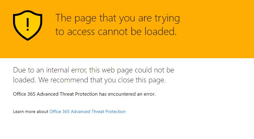 Facing ATP error when try to open link in email - Microsoft Q&A