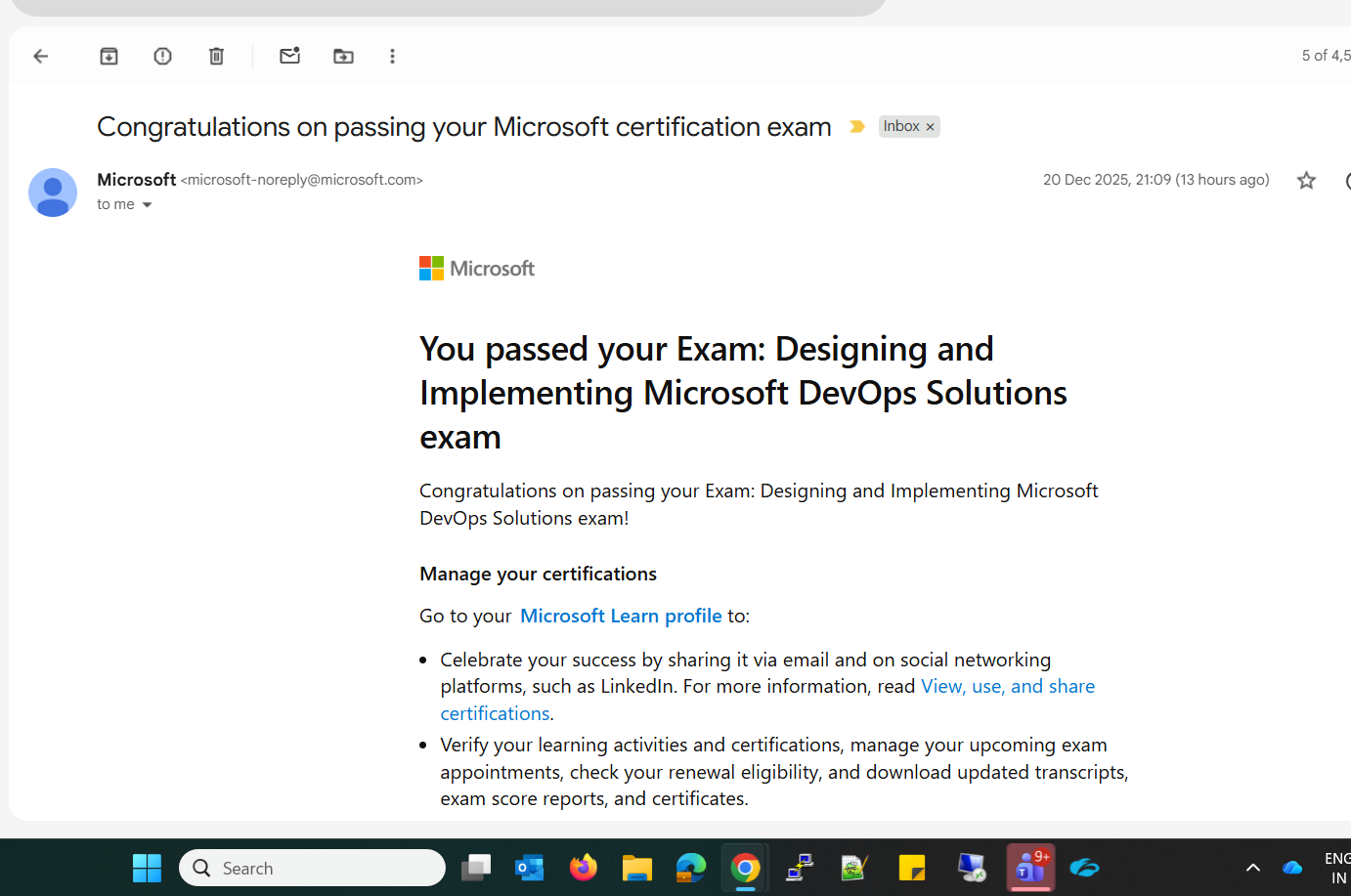 I have passed Designing and Implementing Microsoft DevOps Solutions ...