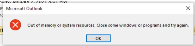 office 365 Outlook out off memory - Microsoft Q&A
