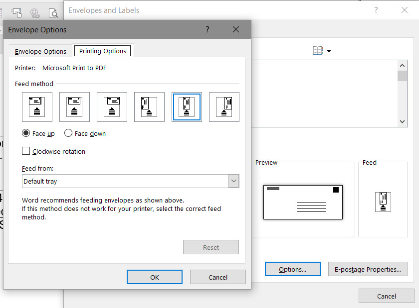 Problem printing No. 10 envelope with MS Word 2007, using Windows 7 ...