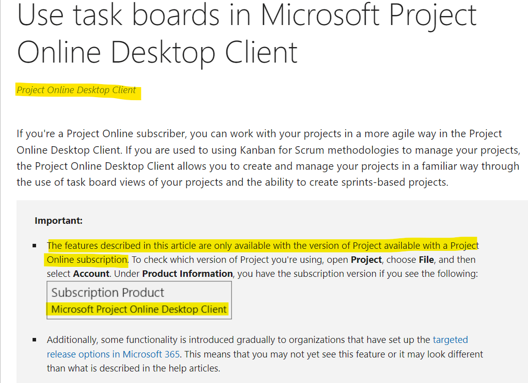 MS Project Pro 2016 V2102 Agile features not available??? - Microsoft Q&A