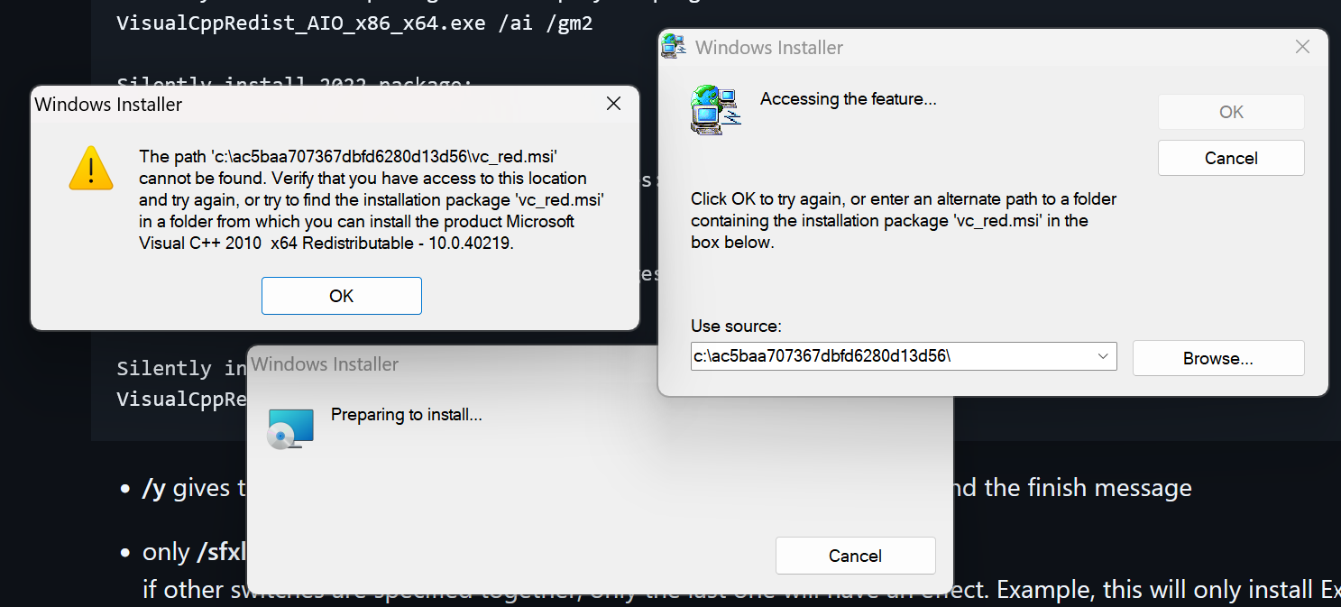 Windows Installer Pop Up 1