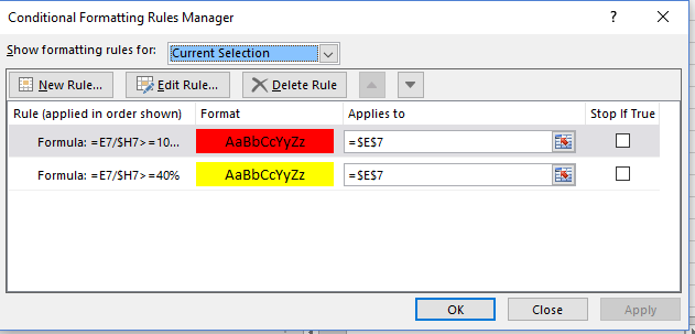 Conditional Formatting with Percentage - Microsoft Q&A