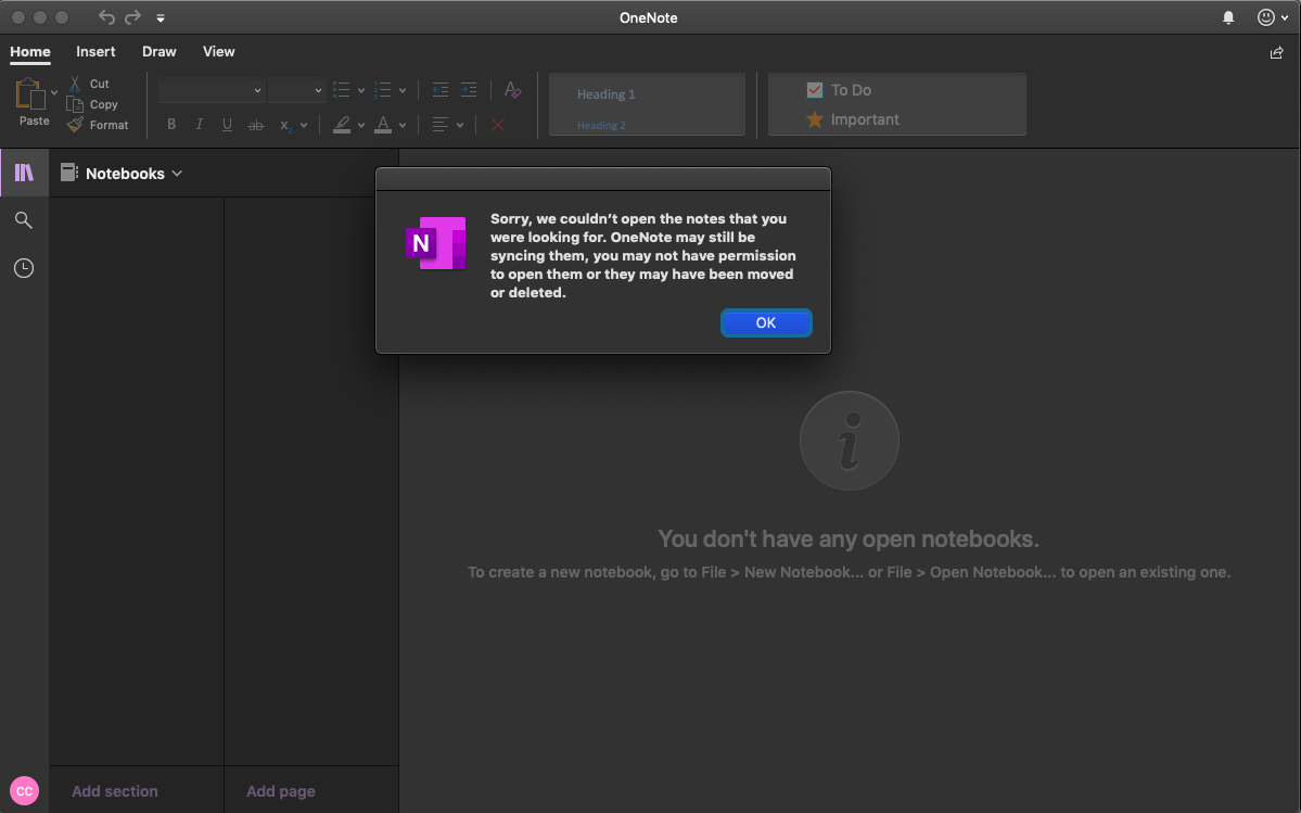 ONENOTE - could not add a connecting service - Microsoft Q&A