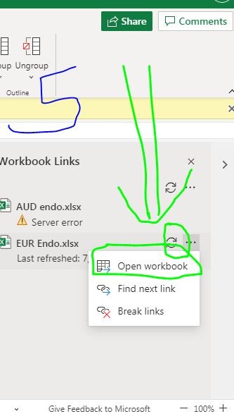 Server Error when linking Excel Workbooks. - Microsoft Q&A