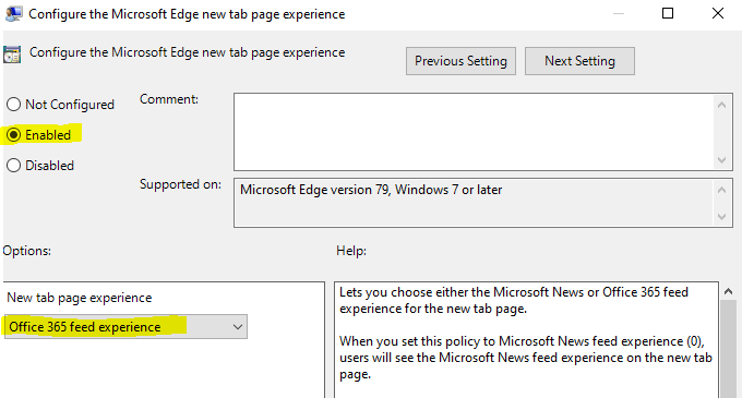 set microsoft edge home page via gpo