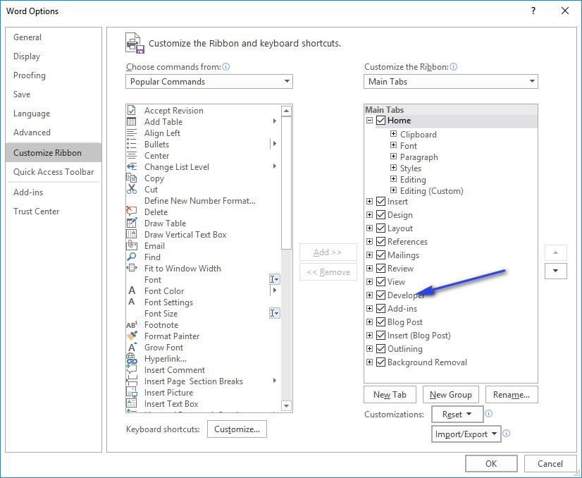 How do I access the option menu in word? - Microsoft Q&A
