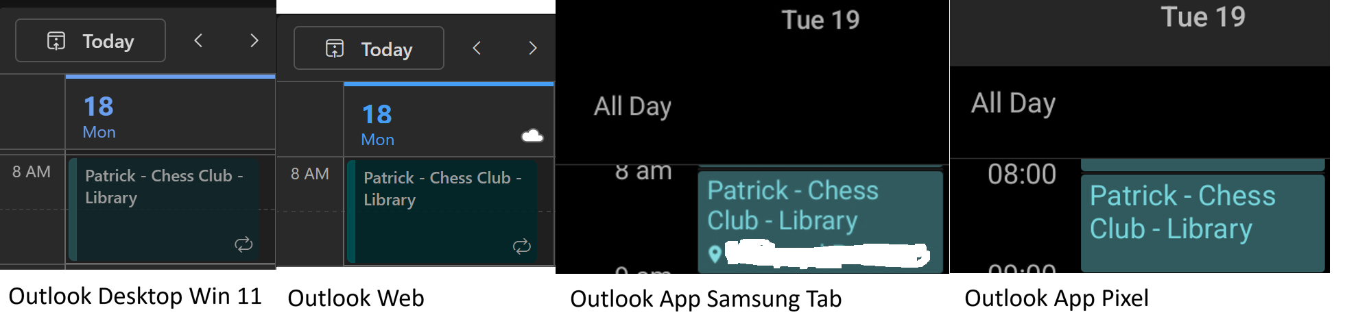 Recurring appointments