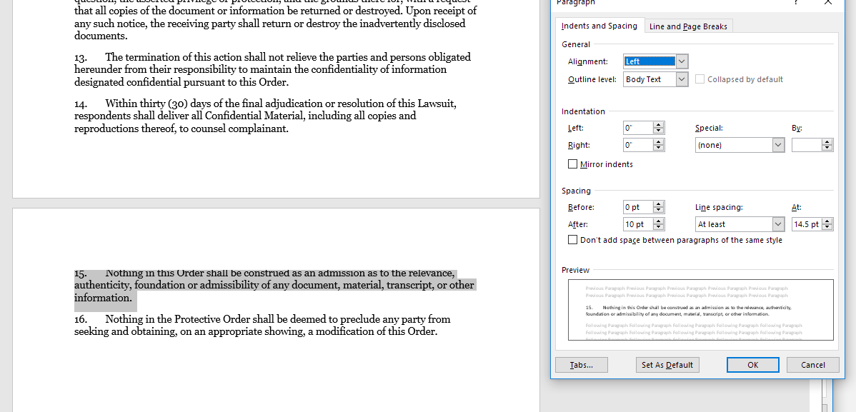 Bottom of header cuts off top of letters in first line of text ...