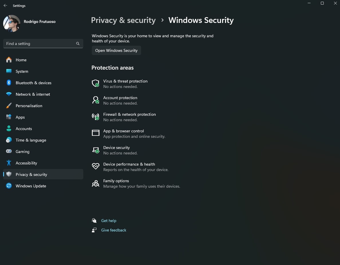 I can't access Windows Security. - Microsoft Q&A