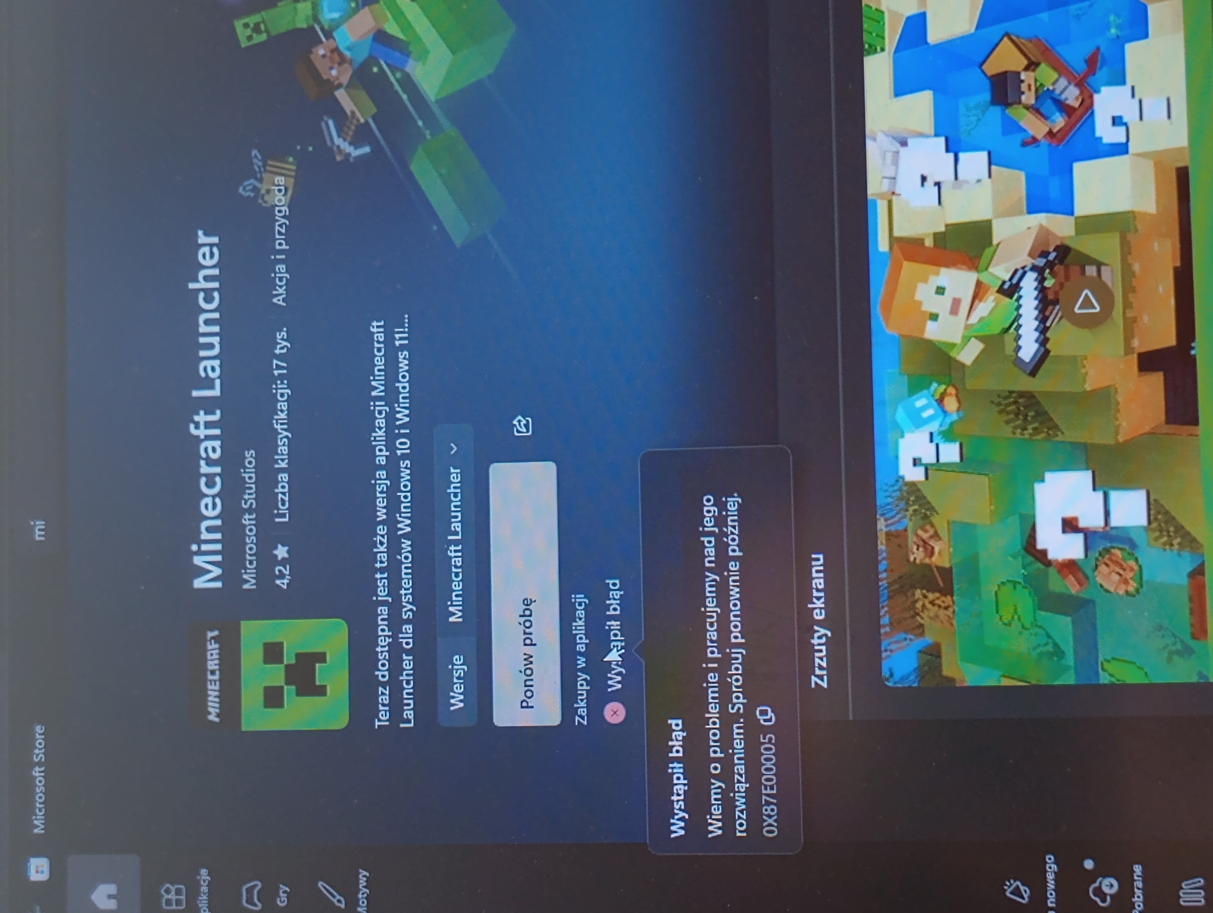 Nie mogę pobrać Minecraft Launchera z Microsoft Store ani z orginalnej ...