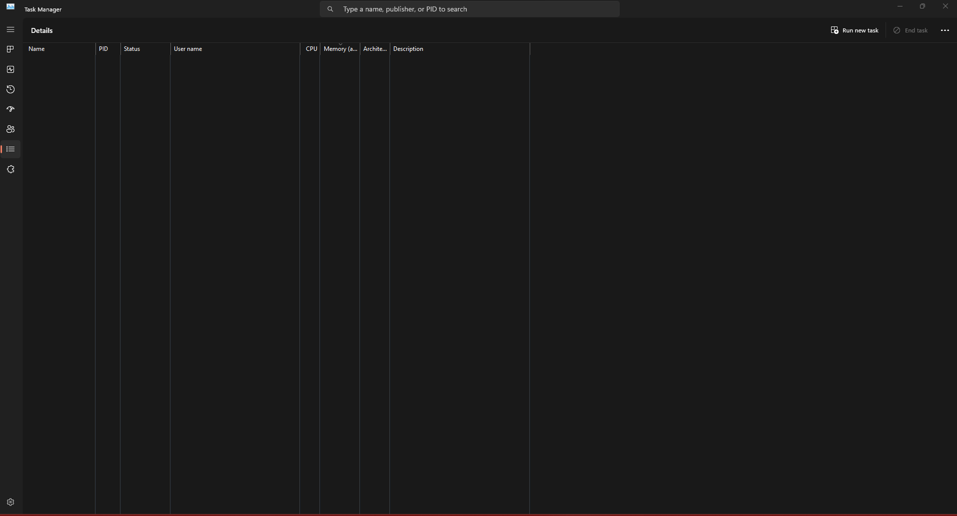 Task Manager not updating value and hangs when closing - Microsoft Q&A