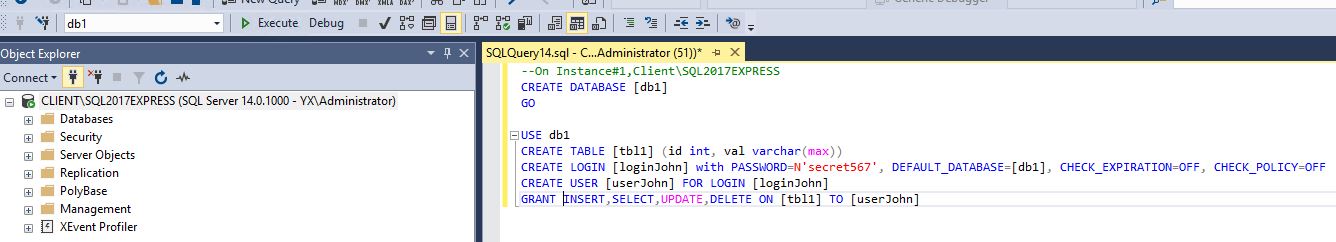 Stacked instances of SQL 2017 Express, unable to complete a distributed ...