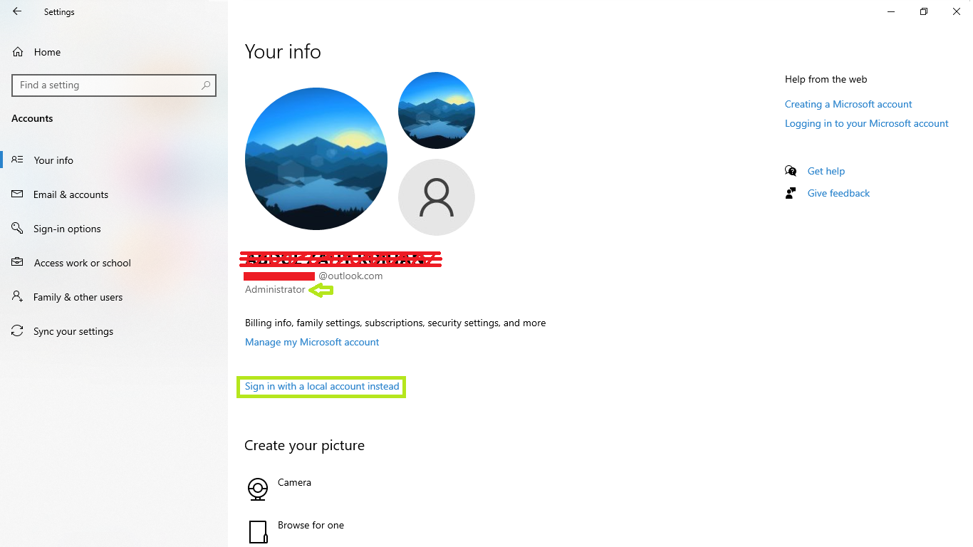 sign in option with password and picture not available in settings ...