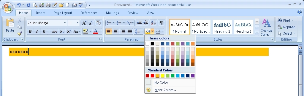 Can I select another color/shade to highlight my text with, other than ...