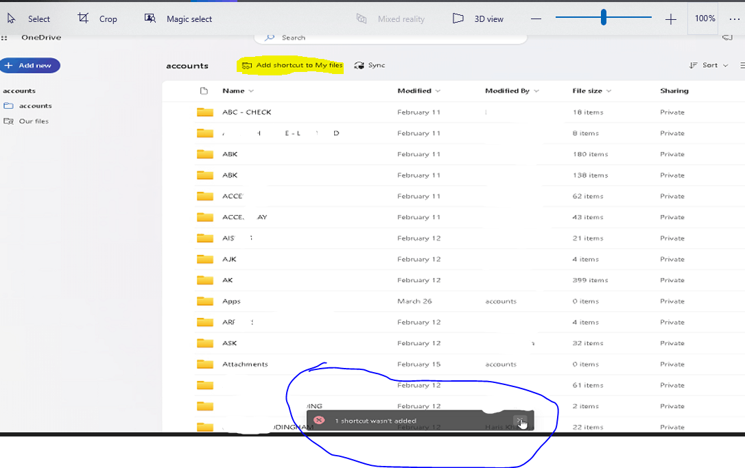 Add OneDrive Shortcut - Microsoft Q&A