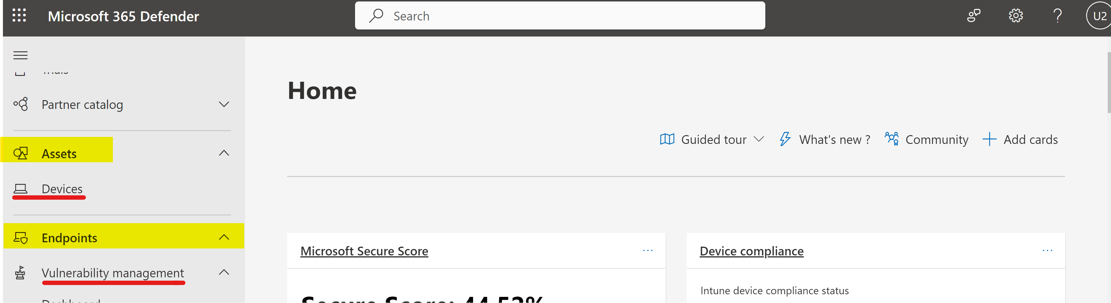 Unable to locate Device and Vulnerability management in Microsoft 365 ...