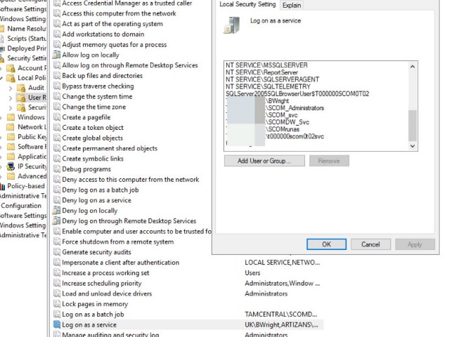 SCOM 2019 Agent deployment wizard fails - logon as a service vs ...