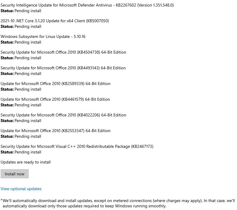 Suddenly received a lot of updates on Windows 10 - Microsoft Q&A
