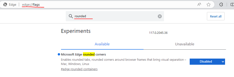 rounded corners