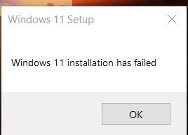 Windows 11 Installation has failed - Microsoft Q&A