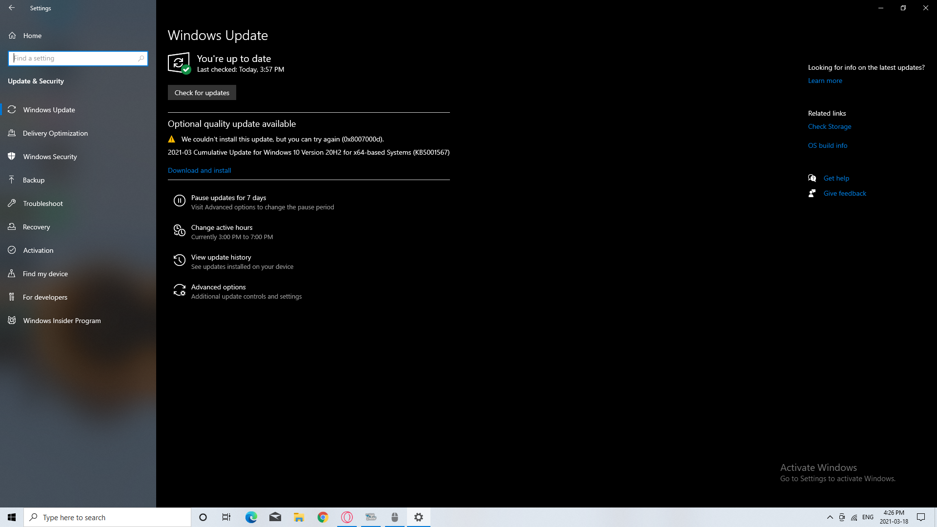 Windows Update Error occurred - Microsoft Q&A