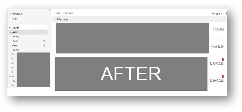 Can I restore the inbox separator bar between messages and saved ...