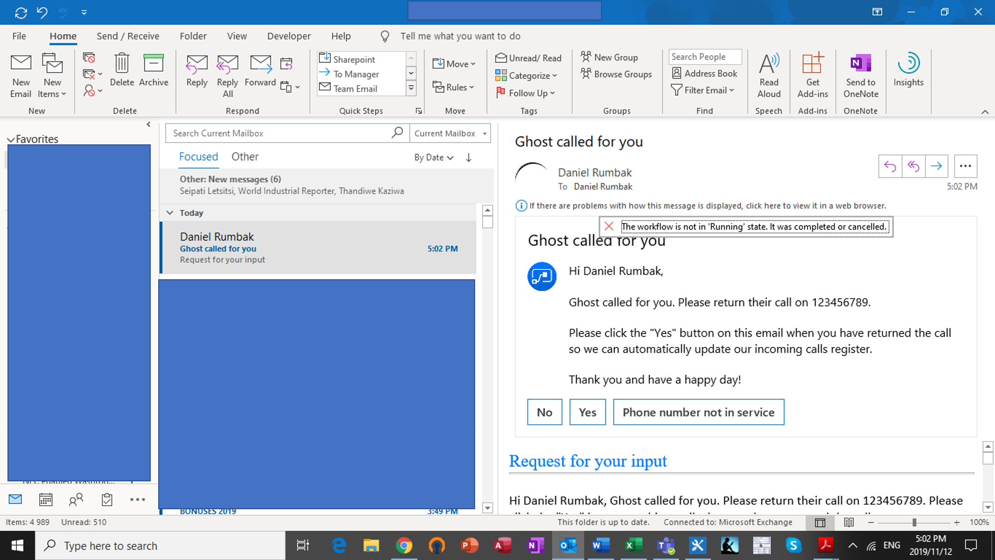 Flow failed to update sharepoint list item from email 