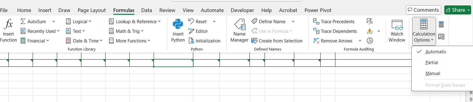 no automatic calculation - Microsoft Q&A