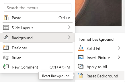 I want to remove the background on a picture in PowerPoint - the online ...