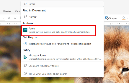 Inserting a Group Form/Quiz into a PowerPoint - Microsoft Q&A