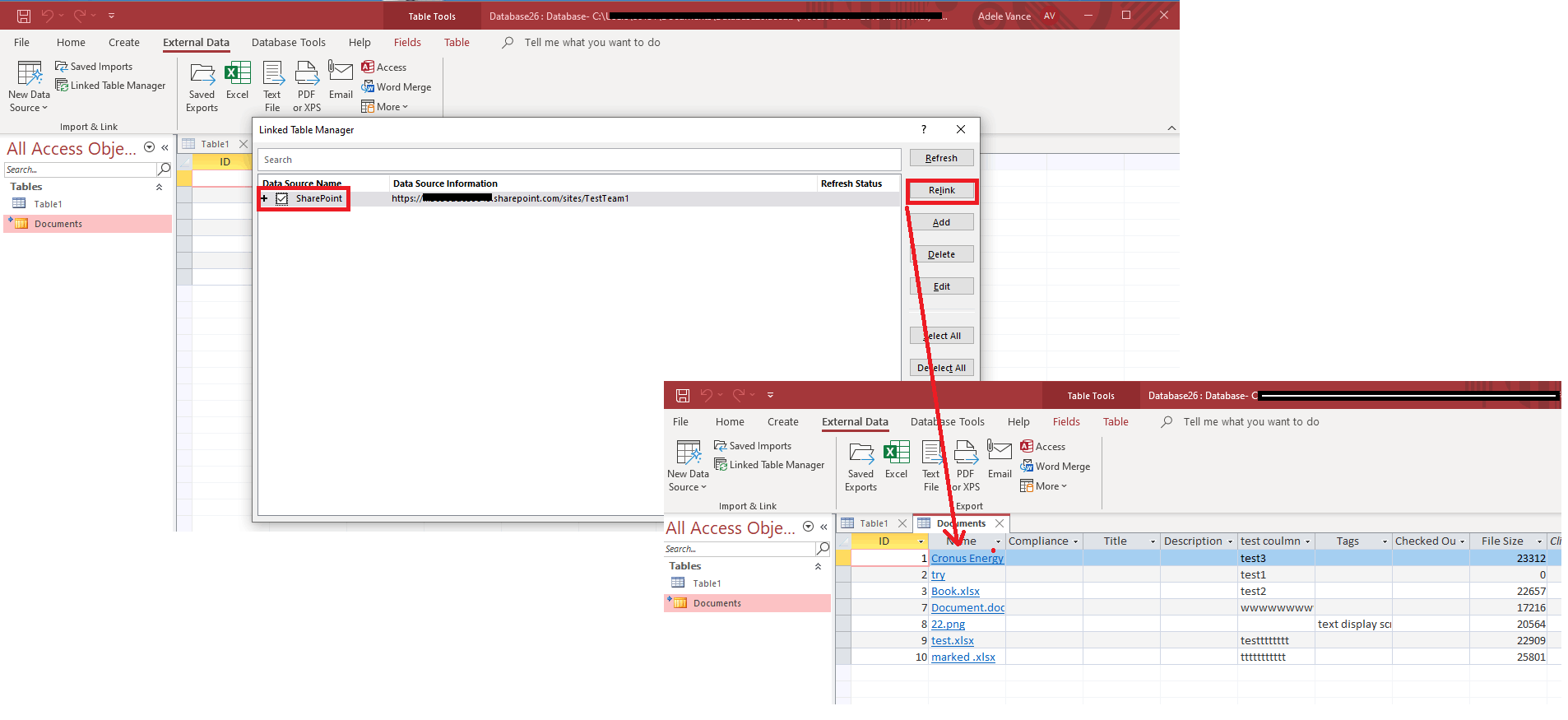 MS Access 365 doesn't update Name Field of a linked Sharepoint Library ...