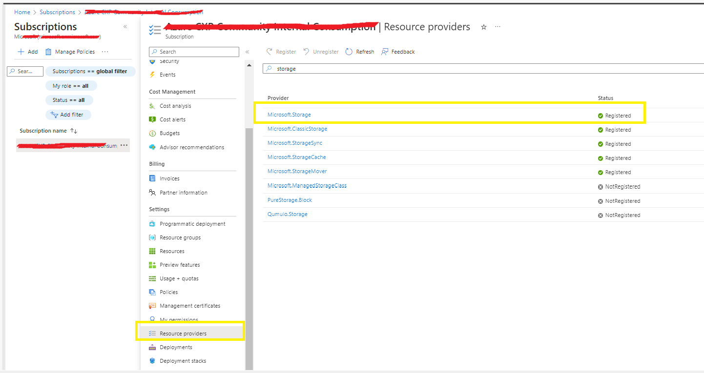 Cannot create a Storage Account due to permissions. - Microsoft Q&A