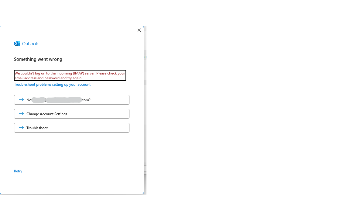 error doing add in IMAP
