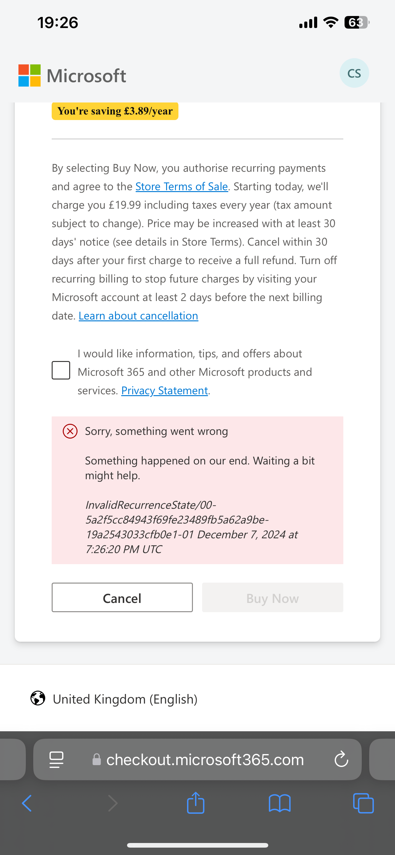 Unable to upgrade mailbox storage due to error - Microsoft Q&A