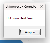 error ctfmon - Microsoft Q&A