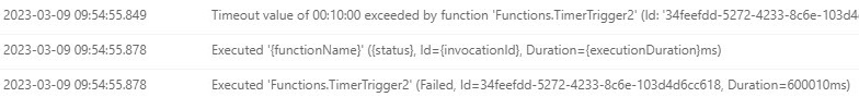 azure function timeout exceeded