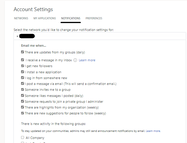 Set global default notification settings - Yammer - Microsoft Q&A