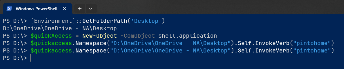 PowerShell window