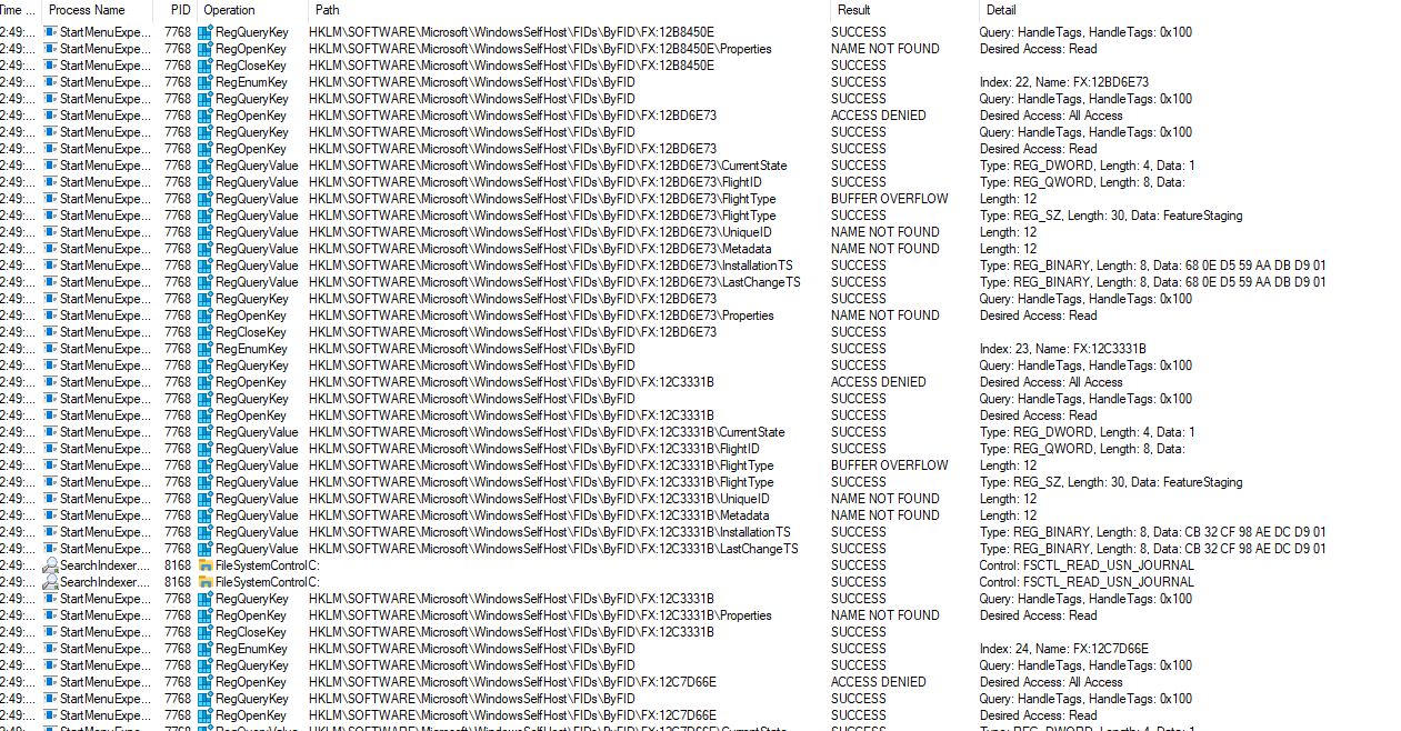 Process Monitor log file