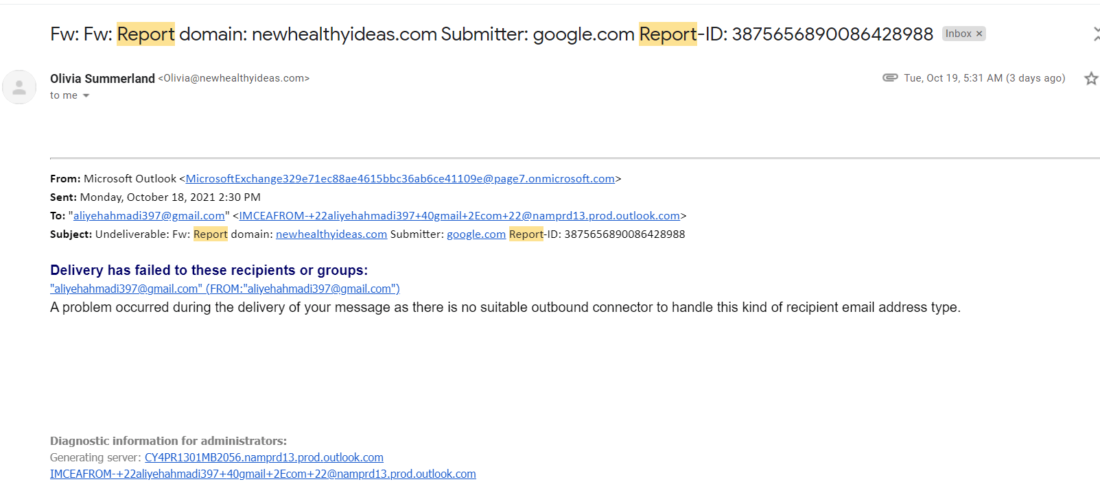 report domain issue - Microsoft Q&A