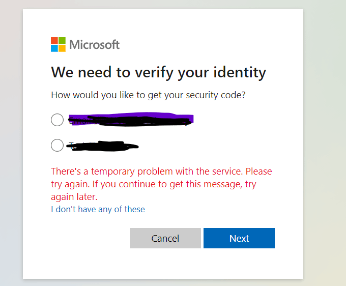 My account is locked and I can't send the security code to my phone ...
