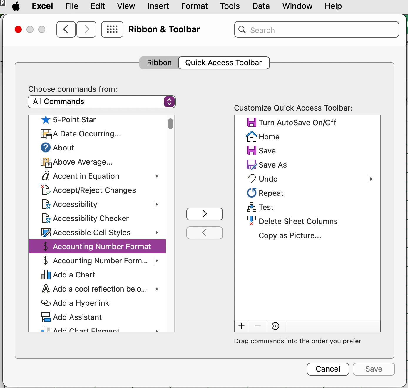 Is there a way to change the default selection on the $ ribbon button ...