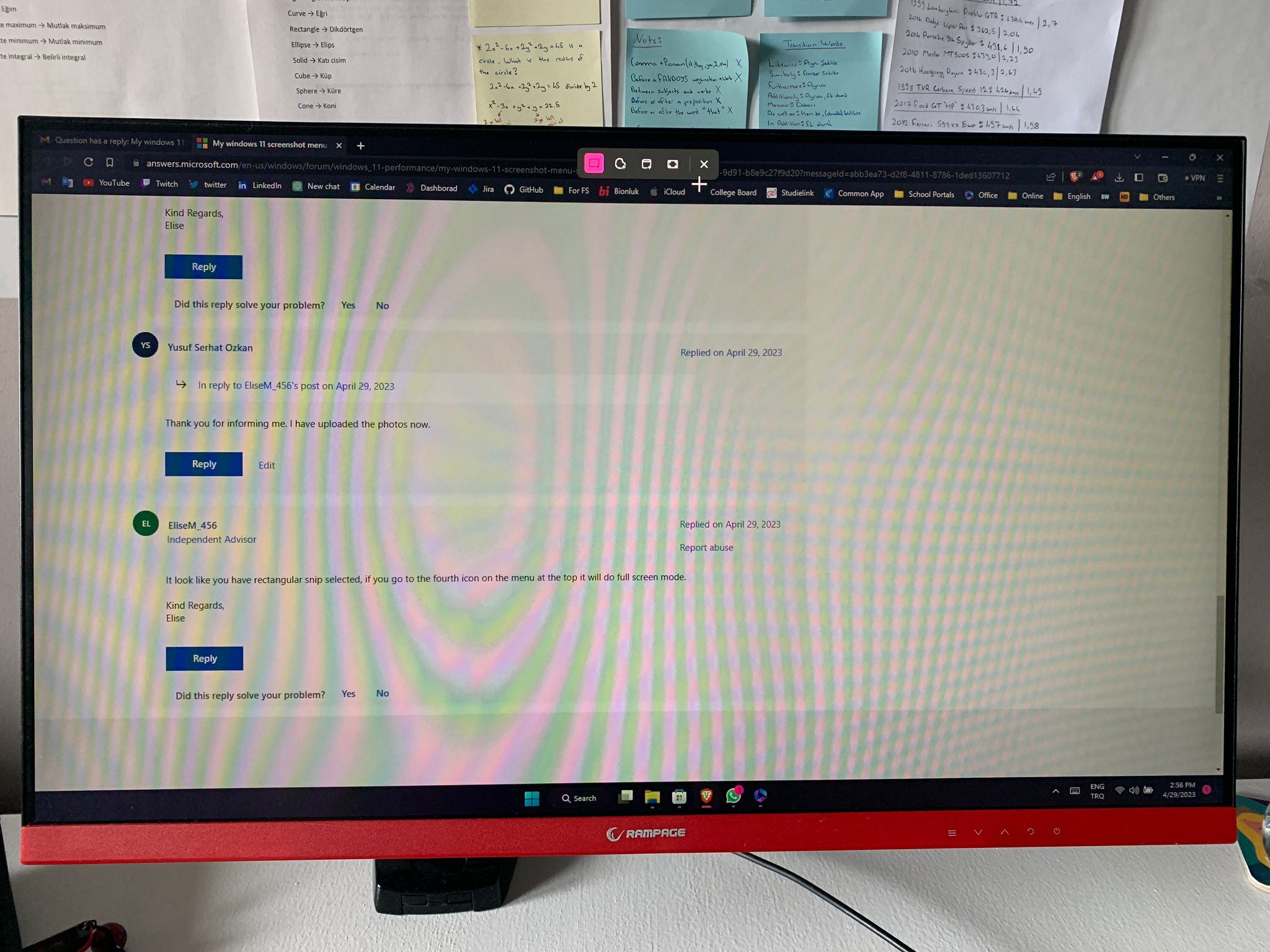 My windows 11 screenshot menu seems to have shifted to the side after ...