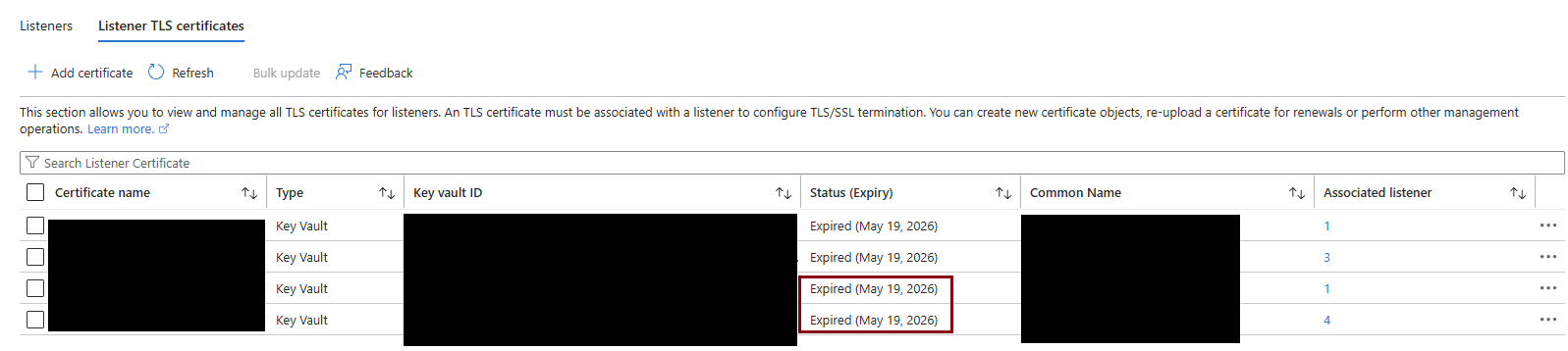 SSL Expiry Status Not Reflecting Correctly - Microsoft Q&A
