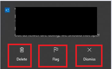 MS Outlook notification is not showing Delete button. - Microsoft Q&A