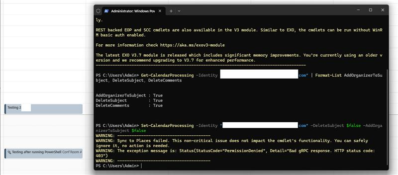 Query on room mailbox - Microsoft Q&A